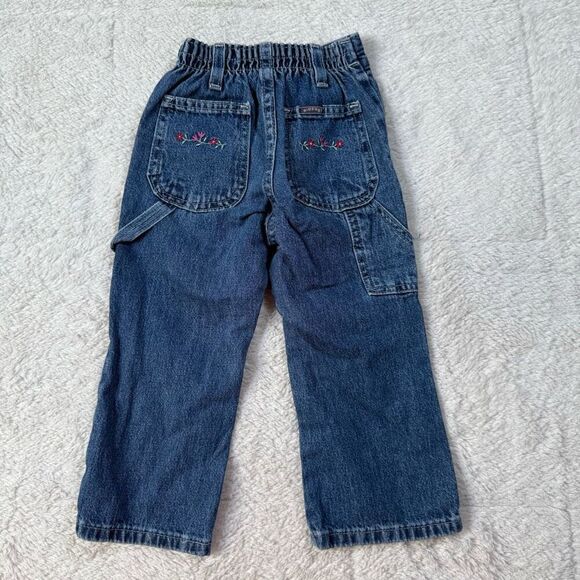 Vintage Y2K Riders Kids Floral Carpenter Floral Embroidered Flare Jeans - Picture 1 of 9